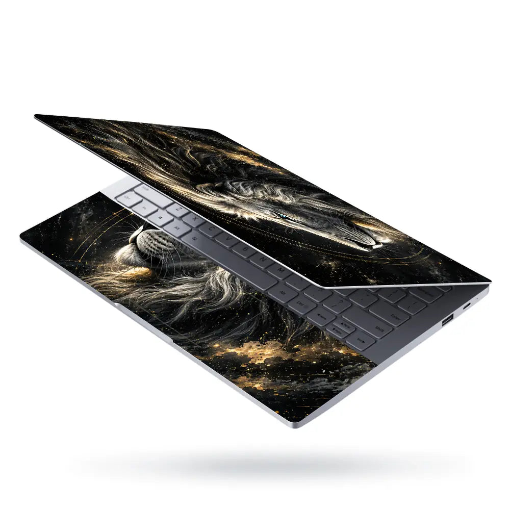 Wildlife Lion Cosmic Galaxy Portrait Laptop Skin - View 3