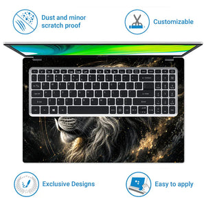 Wildlife Lion Cosmic Galaxy Portrait Laptop Skin - View 5