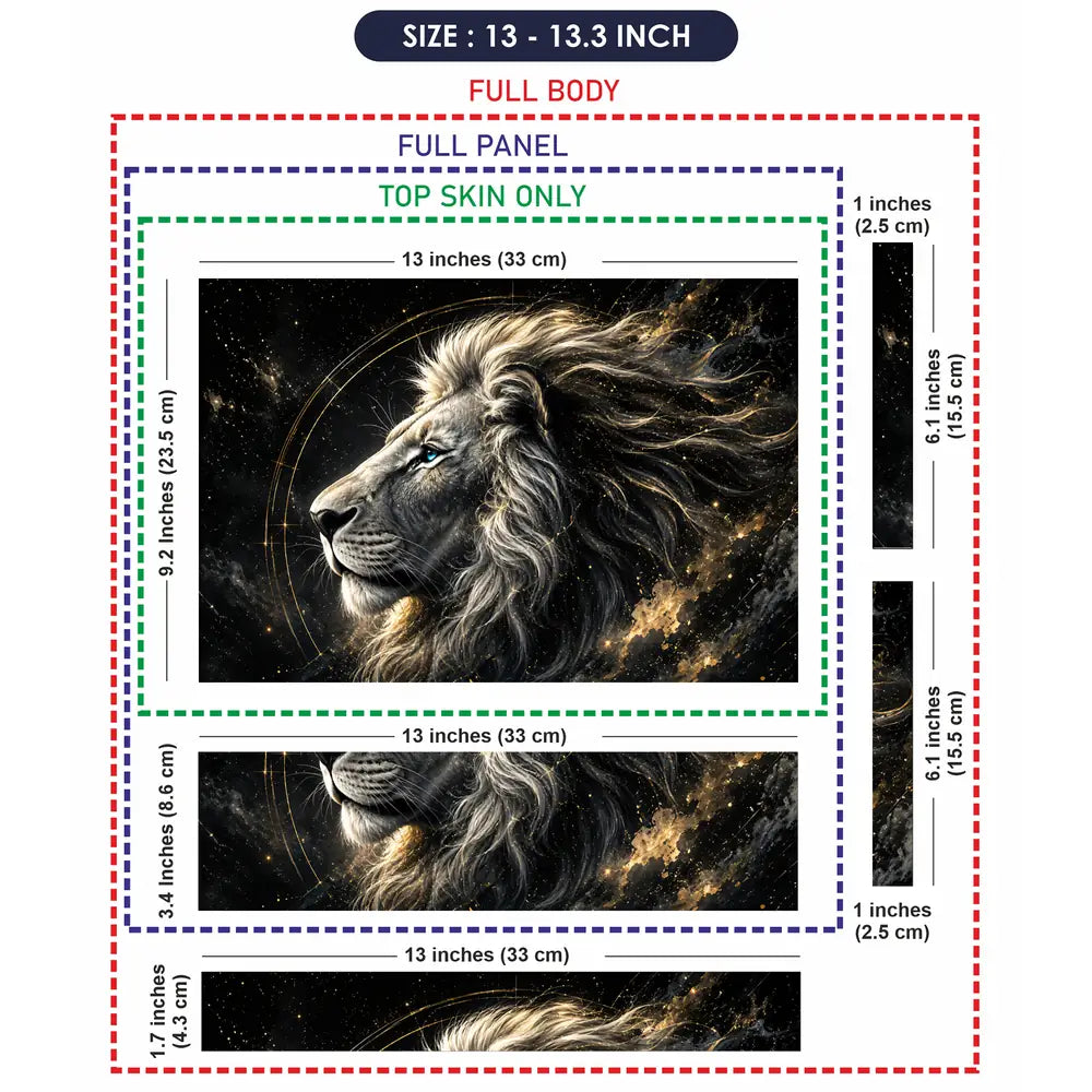 Wildlife Lion Cosmic Galaxy Portrait Laptop Skin - View 6