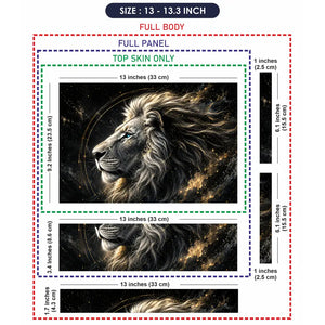 Wildlife Lion Cosmic Galaxy Portrait Laptop Skin - View 6