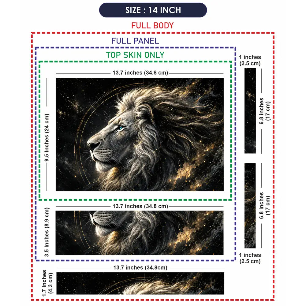 Wildlife Lion Cosmic Galaxy Portrait Laptop Skin - View 7