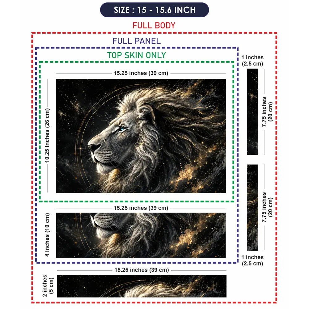 Wildlife Lion Cosmic Galaxy Portrait Laptop Skin - View 8