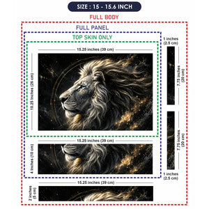 Wildlife Lion Cosmic Galaxy Portrait Laptop Skin - View 8