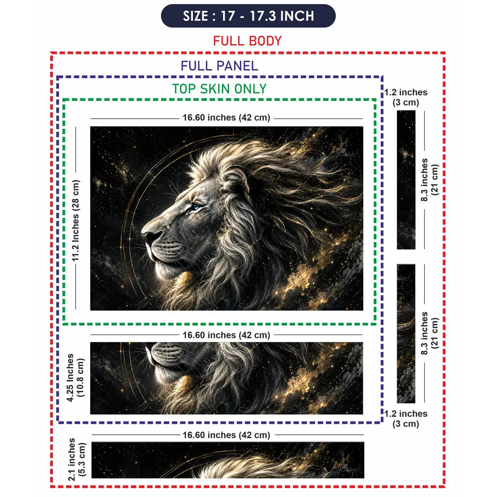 Wildlife Lion Cosmic Galaxy Portrait Laptop Skin - View 9