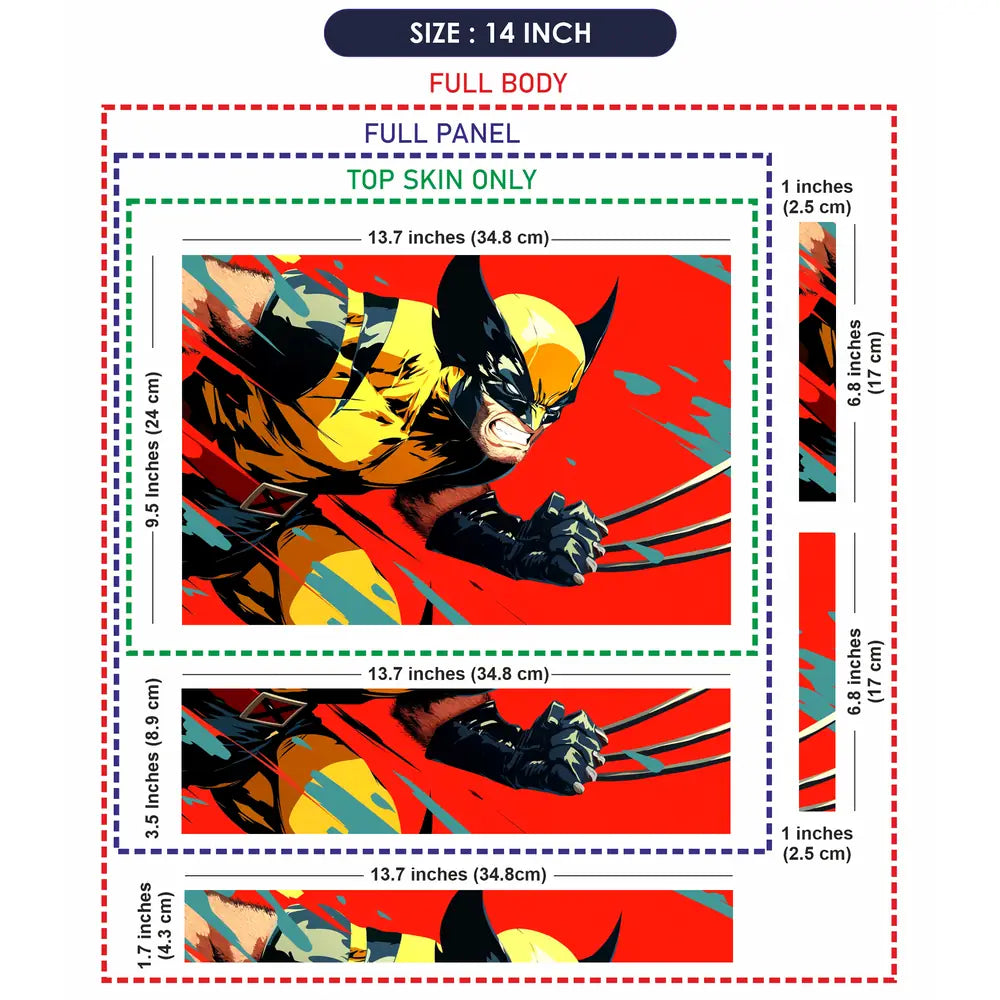 Wolverine Action Splash Laptop Skin - View 7
