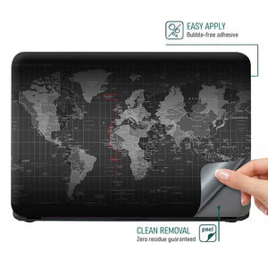 World Map Black Laptop Skin - View 4