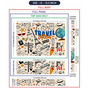 World Map Travel Doodle Sketch Laptop Skin - View 6