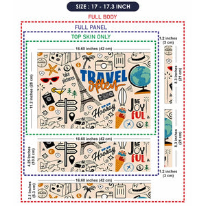 World Map Travel Doodle Sketch Laptop Skin - View 9