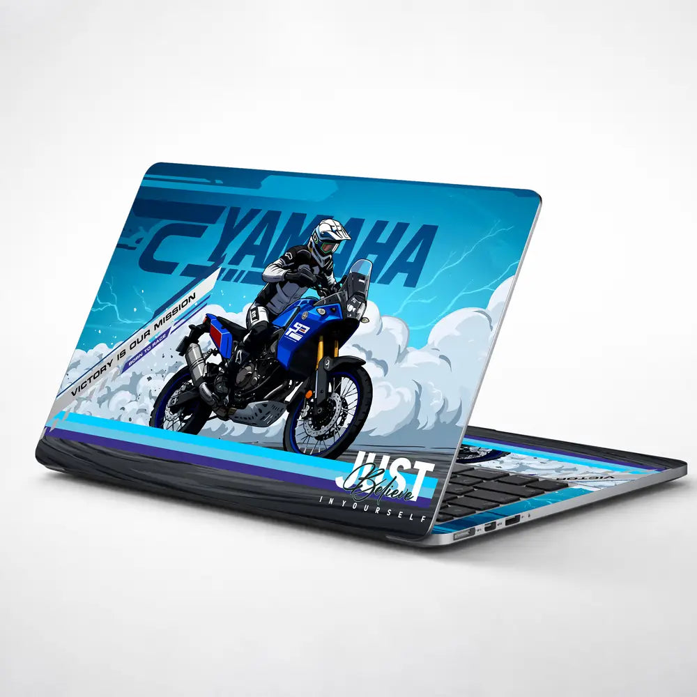 Yamaha R1 Blue White Supersport Laptop Skin - View 1