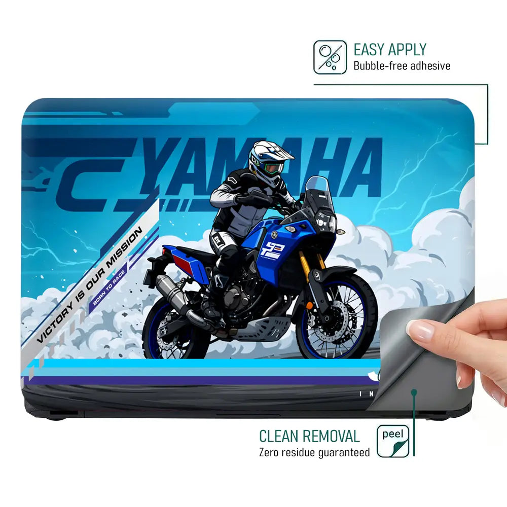 Yamaha R1 Blue White Supersport Laptop Skin - View 4