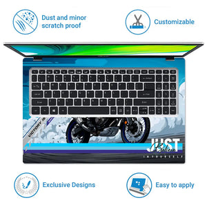 Yamaha R1 Blue White Supersport Laptop Skin - View 5