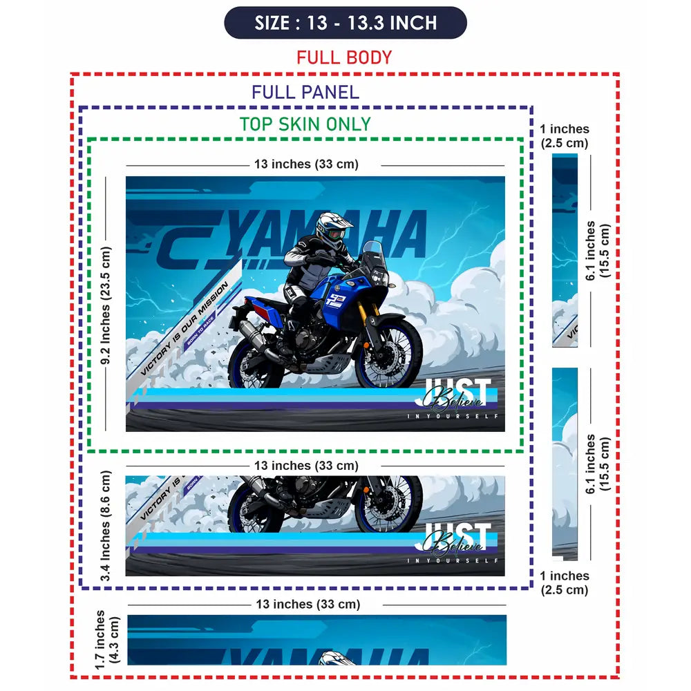 Yamaha R1 Blue White Supersport Laptop Skin - View 6