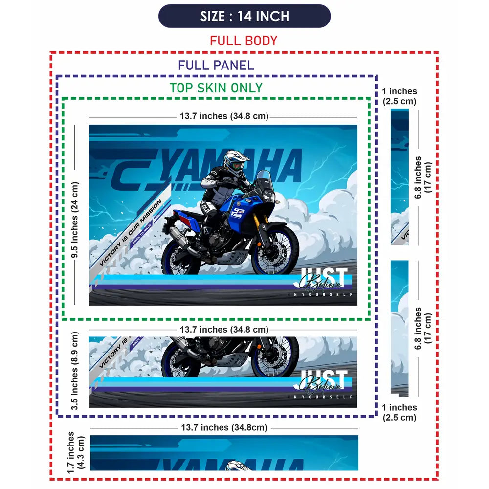 Yamaha R1 Blue White Supersport Laptop Skin - View 7