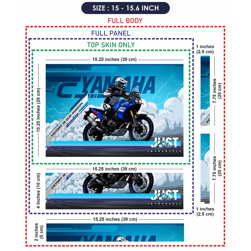 Yamaha R1 Blue White Supersport Laptop Skin - View 8