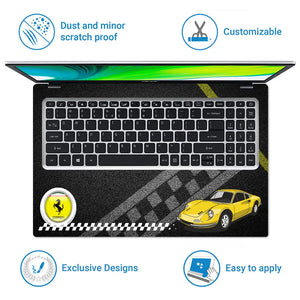Yellow 24 GT Classic Sports Car Laptop Skin - View 5