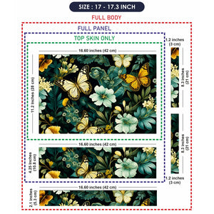 Yellow Butterflies Floral Dark Laptop Skin - View 9