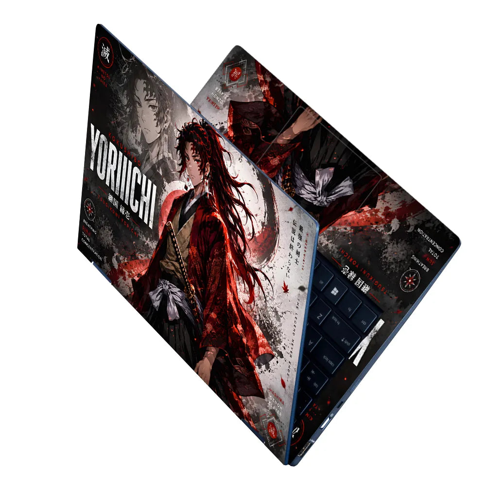 Yoriichi Kokushibo Red Kimono Laptop Skin - View 2
