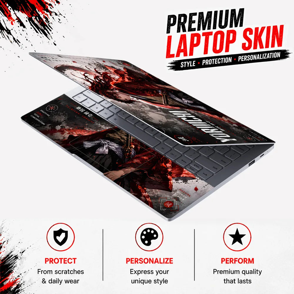 Yoriichi Kokushibo Red Kimono Laptop Skin - View 3