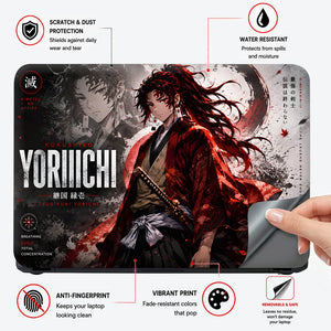 Yoriichi Kokushibo Red Kimono Laptop Skin - View 4