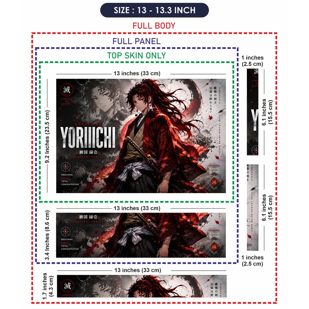 Yoriichi Kokushibo Red Kimono Laptop Skin - View 6