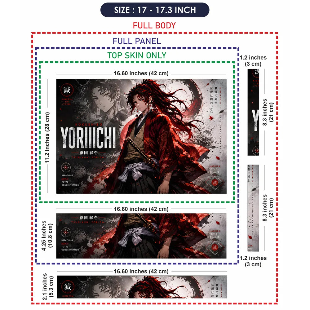 Yoriichi Kokushibo Red Kimono Laptop Skin - View 9