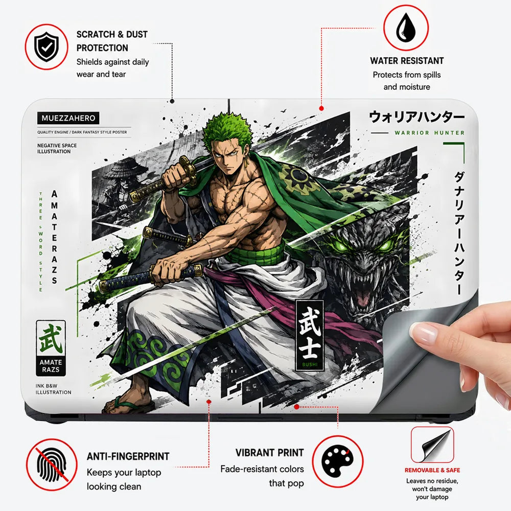 Zoro Amaterazs Warrior Hunter Laptop Skin - View 4