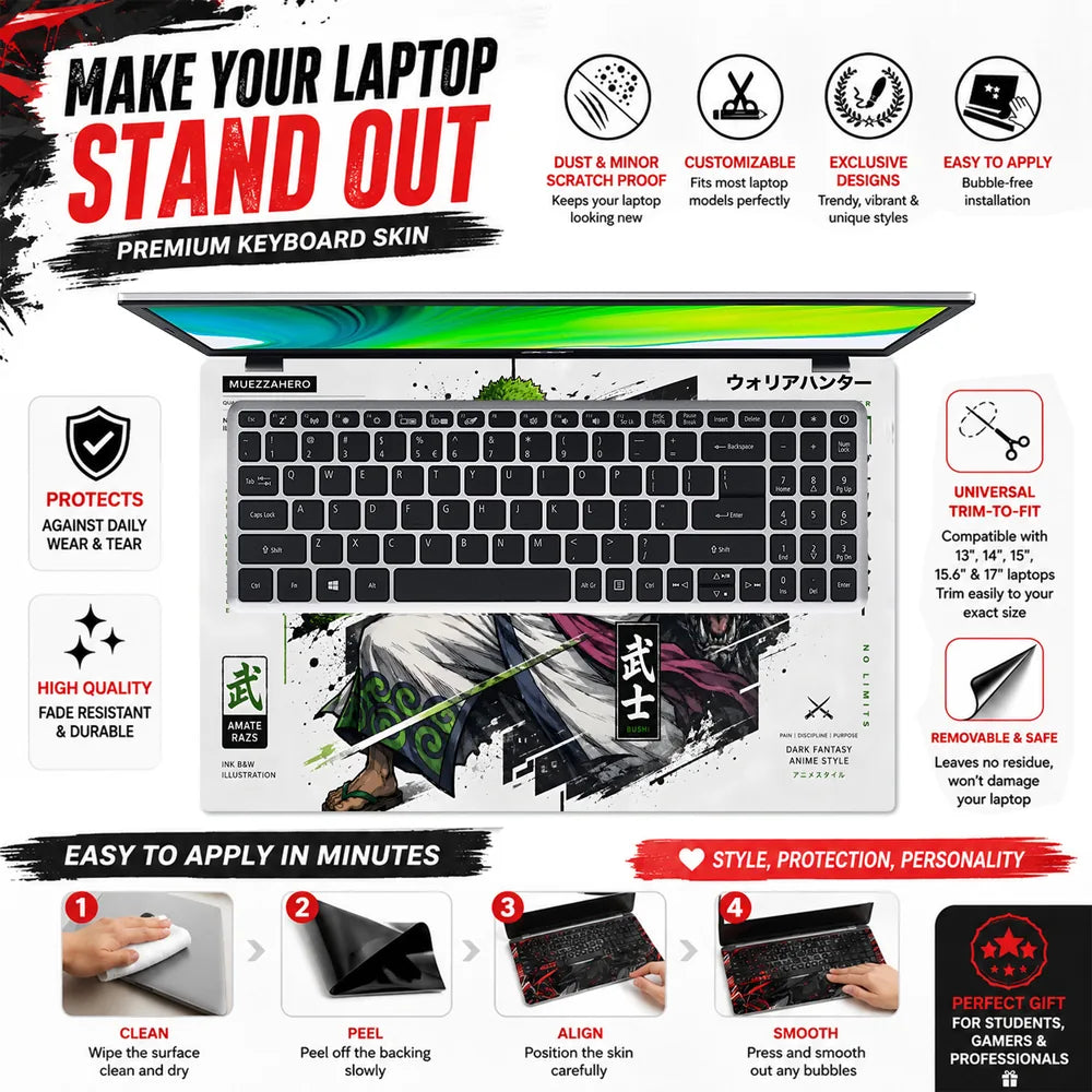 Zoro Amaterazs Warrior Hunter Laptop Skin - View 5