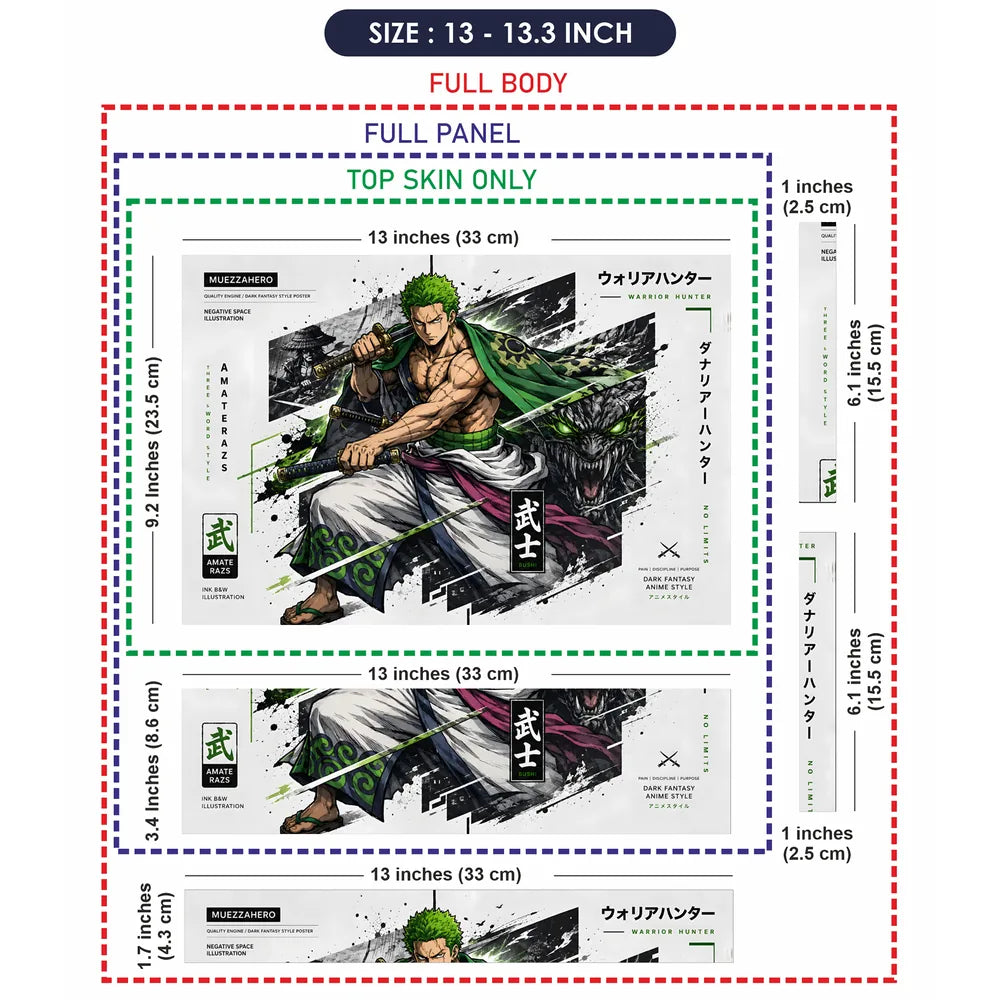 Zoro Amaterazs Warrior Hunter Laptop Skin - View 6