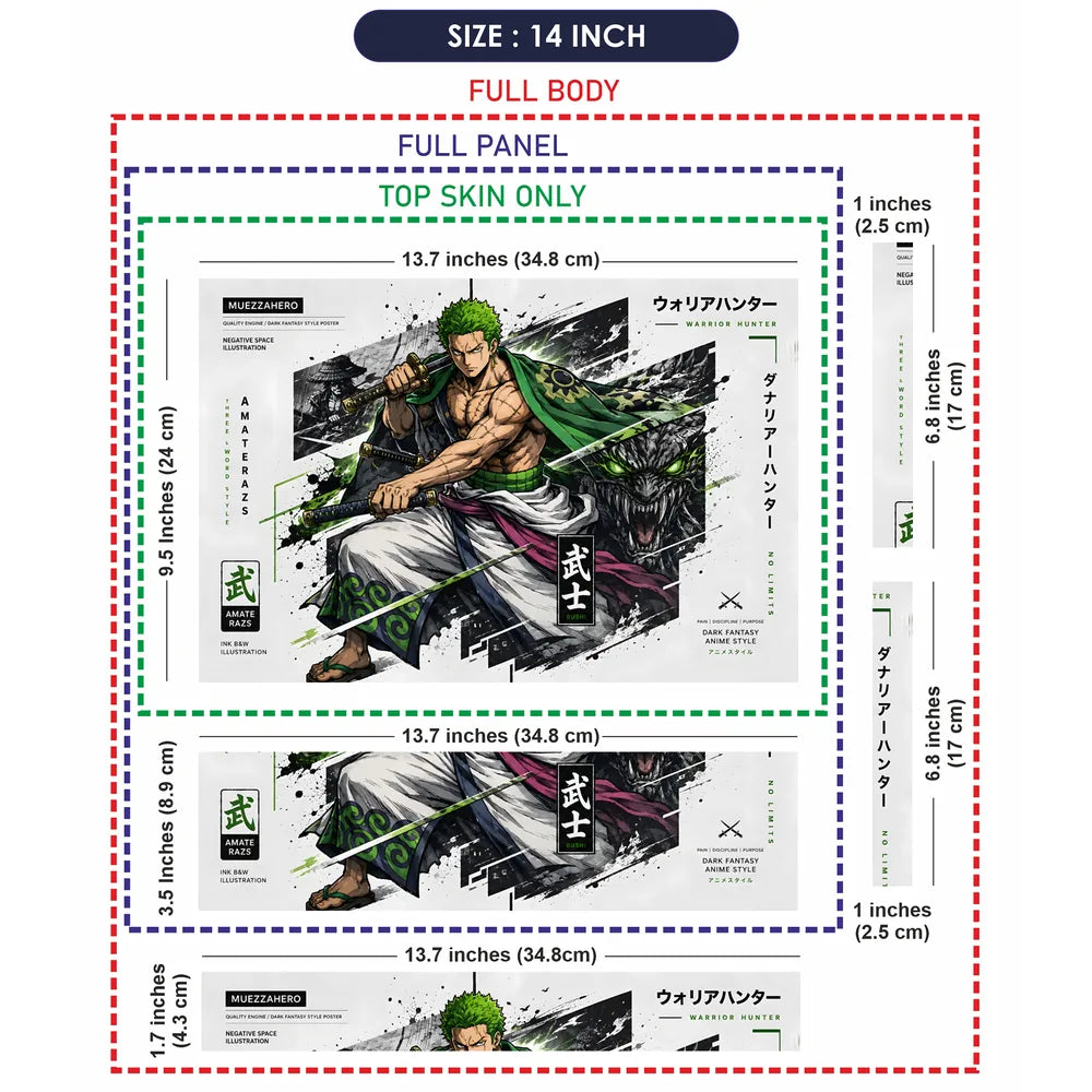 Zoro Amaterazs Warrior Hunter Laptop Skin - View 7