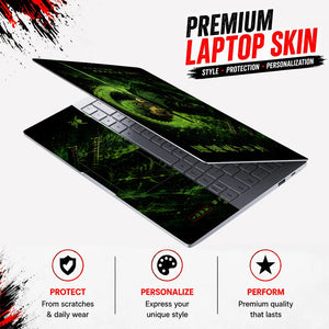 Zoro Back View Green Swirl Laptop Skin - View 3