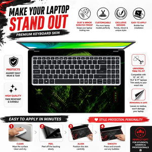Zoro Back View Green Swirl Laptop Skin - View 5