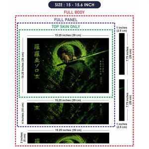 Zoro Back View Green Swirl Laptop Skin - View 8