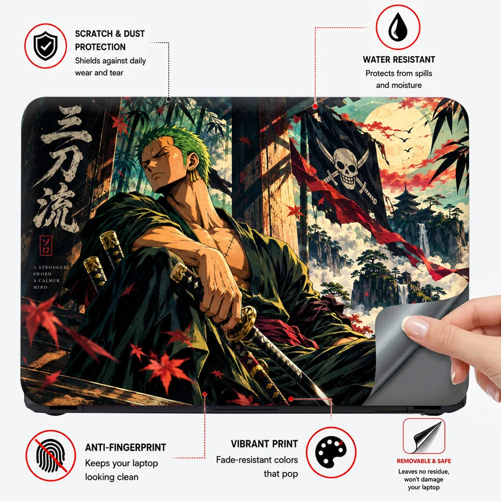 Zoro Bamboo Maple Repose Laptop Skin - View 4