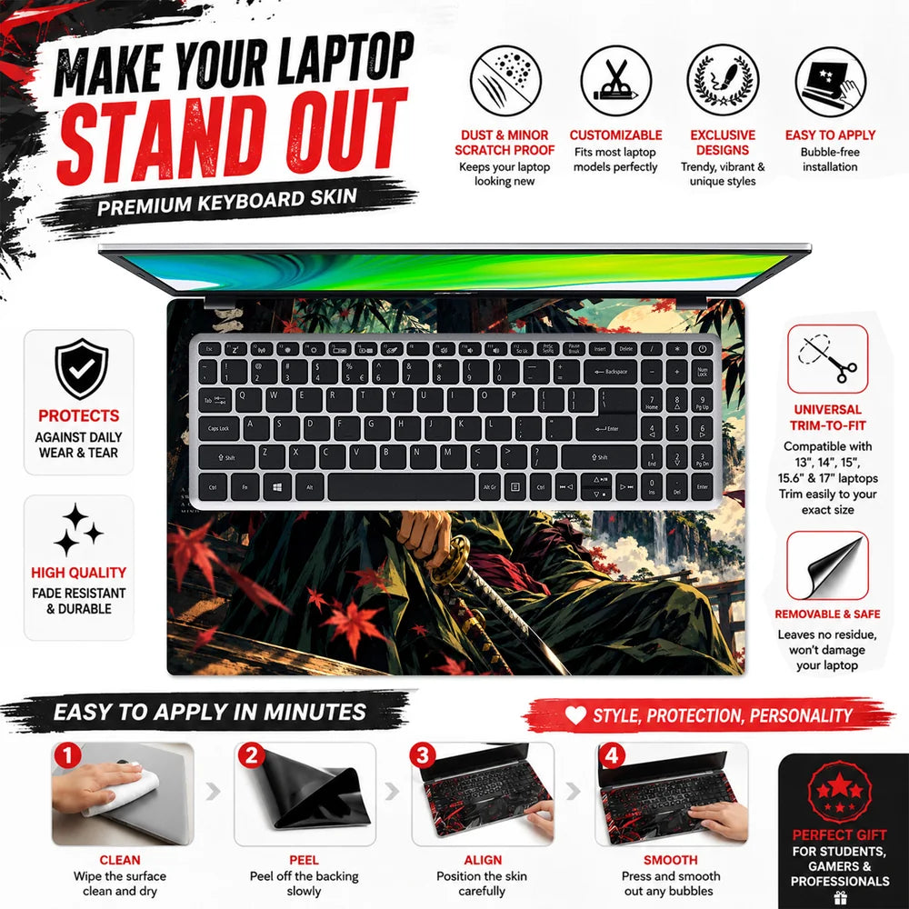 Zoro Bamboo Maple Repose Laptop Skin - View 5