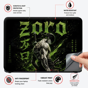 Zoro Bandana Green Kanji Laptop Skin - View 4