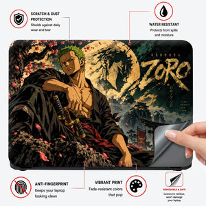 Zoro Beneath the Moonlit Torii Laptop Skin - View 4