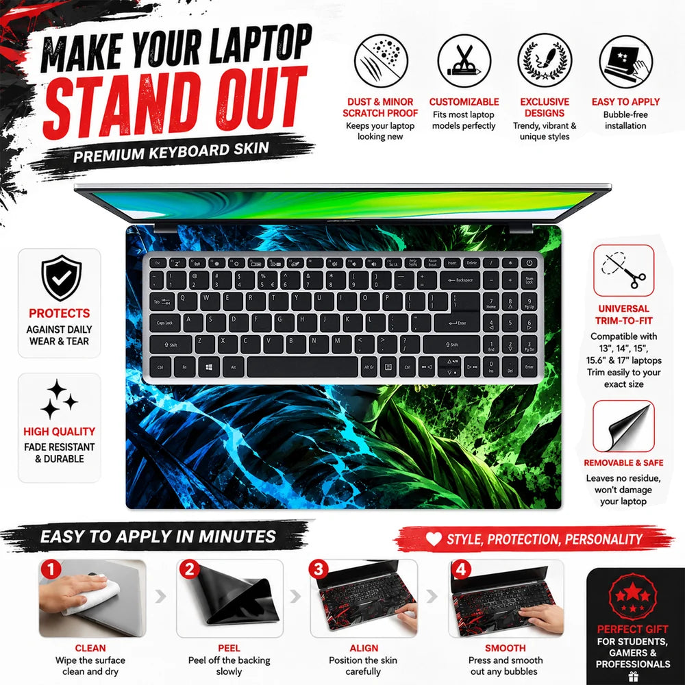 Zoro Blue Green Split Portrait Laptop Skin - View 5