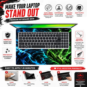 Zoro Blue Green Split Portrait Laptop Skin - View 5