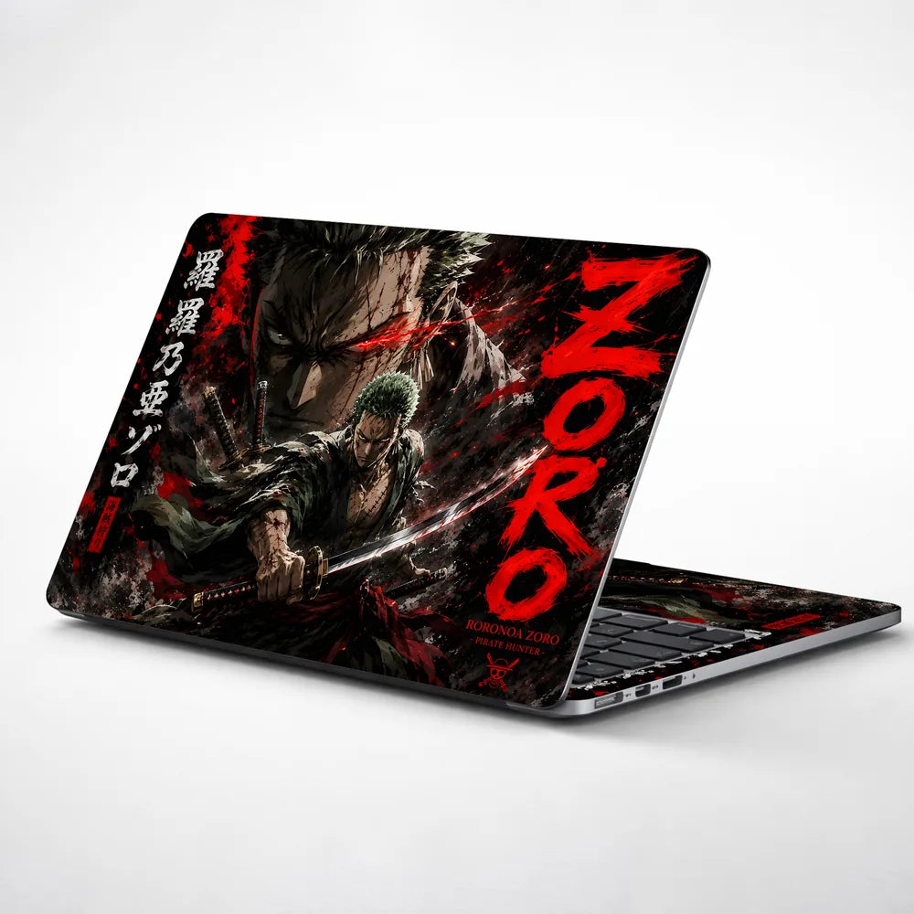 Zoro Dual Pose Red Splash Laptop Skin - View 1