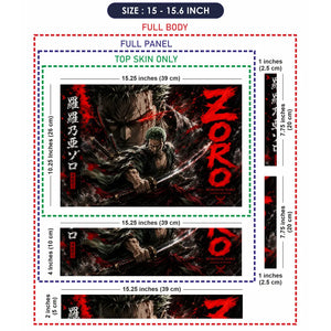 Zoro Dual Pose Red Splash Laptop Skin - View 8