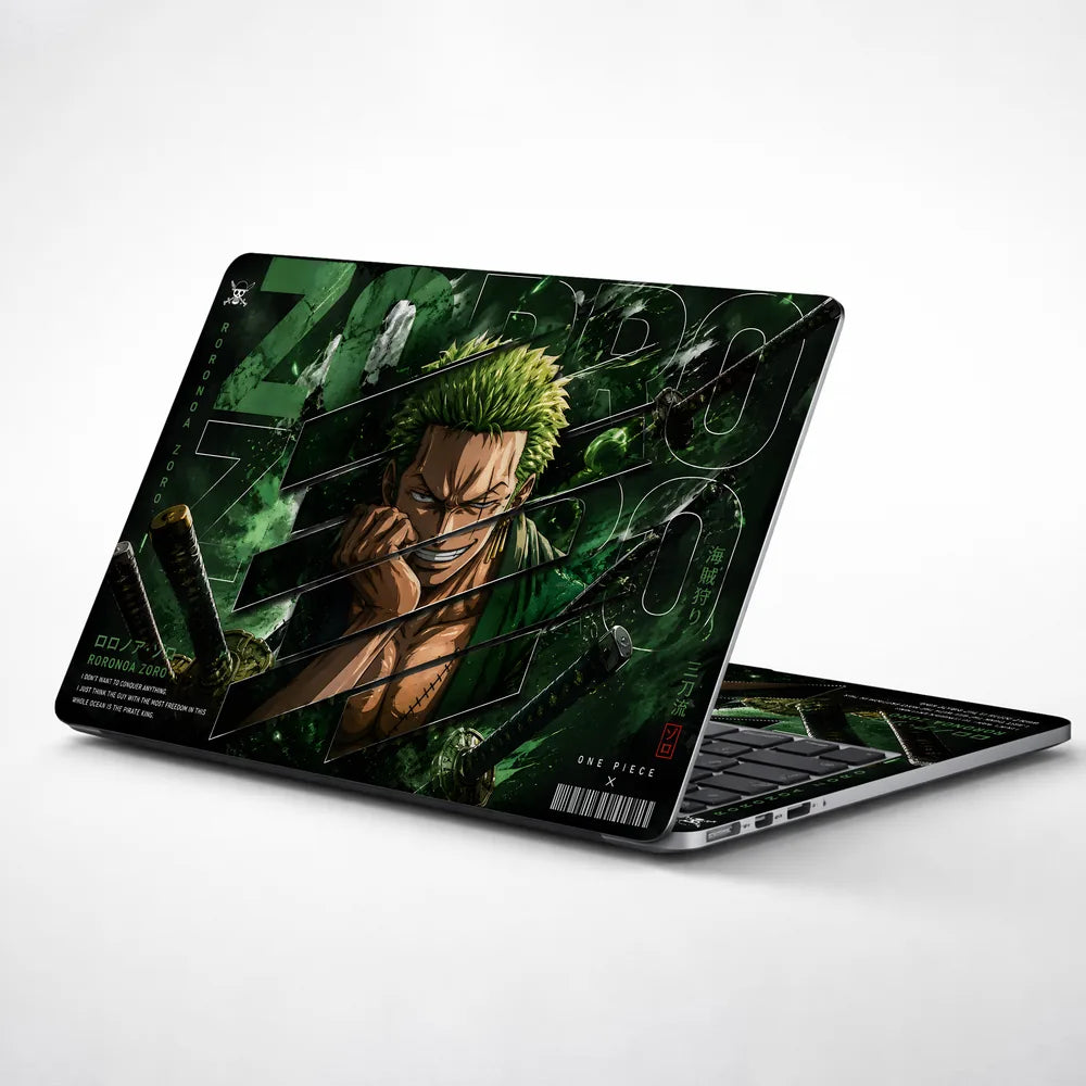 Zoro Grin Sword Slash Quote Laptop Skin - View 1