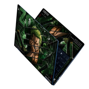 Zoro Grin Sword Slash Quote Laptop Skin - View 2