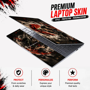 Zoro Ink Wash Red Sun Bamboo Laptop Skin - View 3