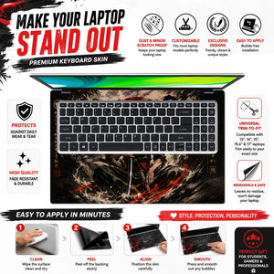 Zoro Ink Wash Red Sun Bamboo Laptop Skin - View 5
