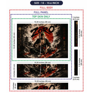 Zoro Ink Wash Red Sun Bamboo Laptop Skin - View 8