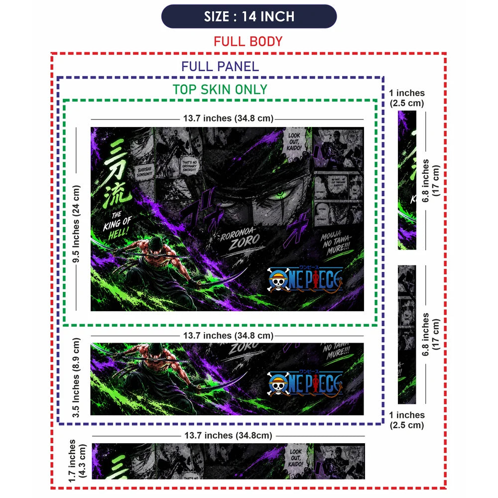Zoro King Of Hell Manga Laptop Skin - View 7