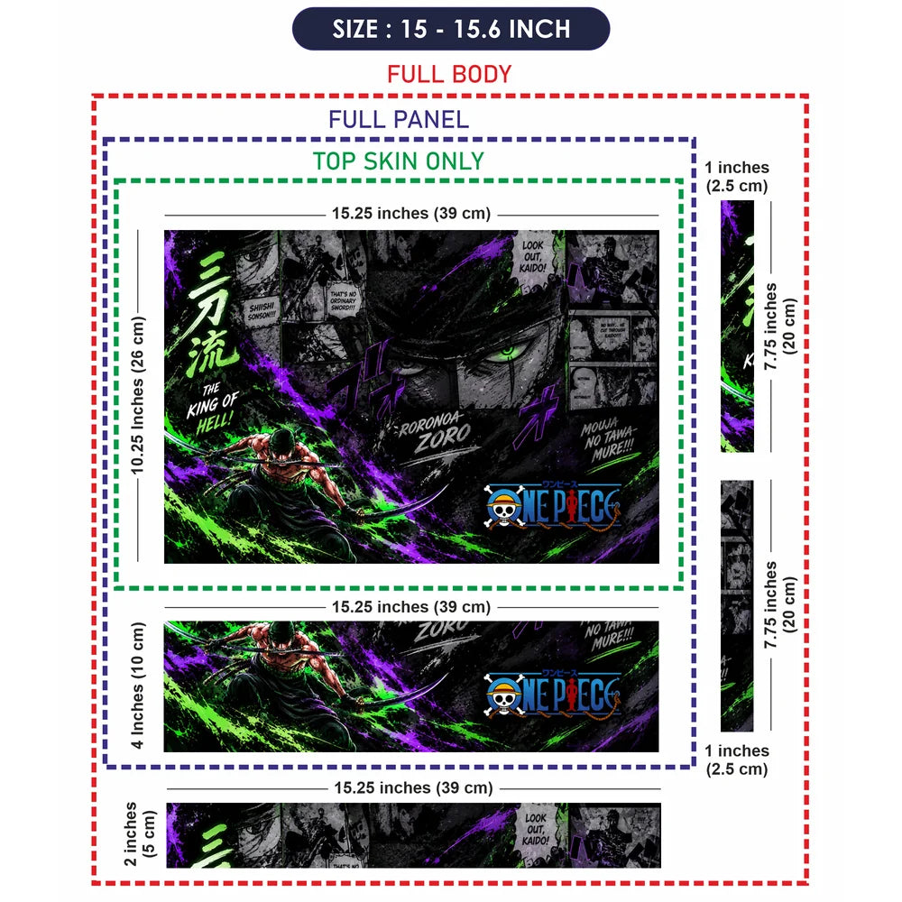 Zoro King Of Hell Manga Laptop Skin - View 8