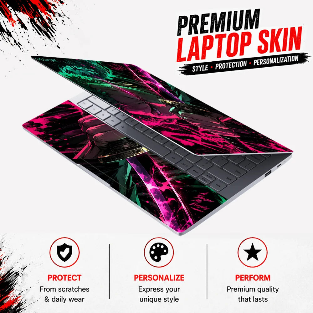 Zoro Magenta Neon Blade Laptop Skin - View 3