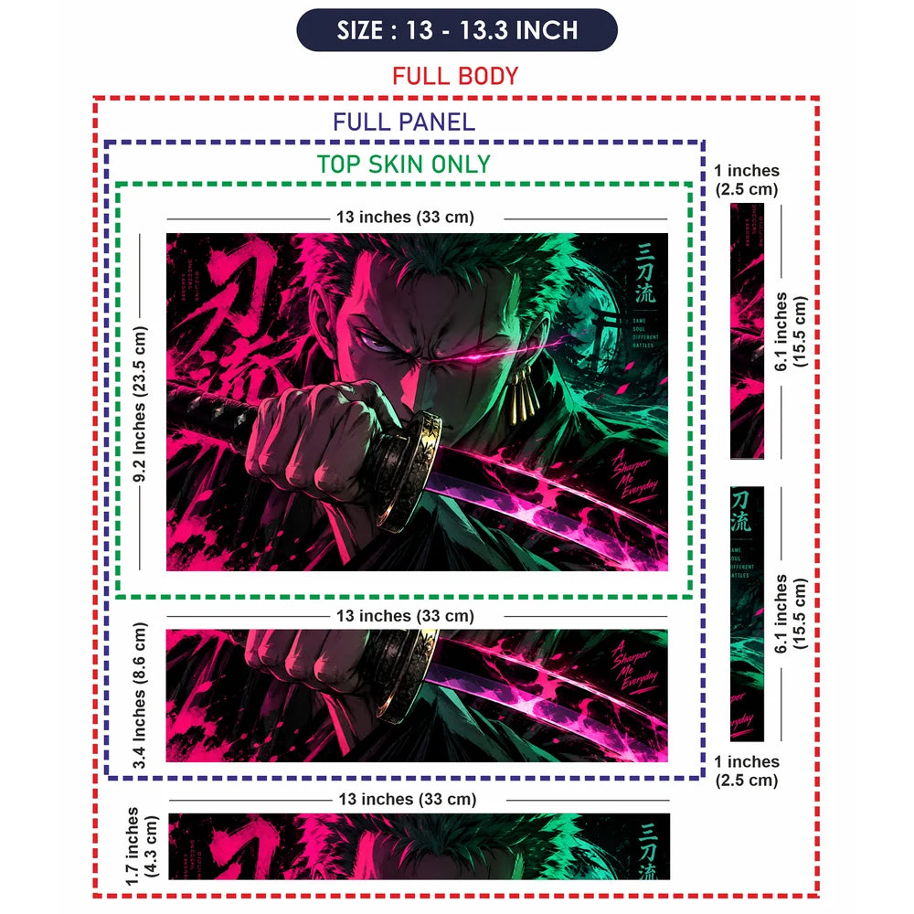 Zoro Magenta Neon Blade Laptop Skin - View 6
