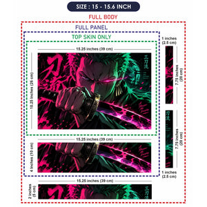Zoro Magenta Neon Blade Laptop Skin - View 8
